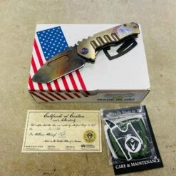 Medford Praetorian Genesis T S35VN Vulcan 3.3" Tanto Bronze Molon Labe Handle Knife 105-100