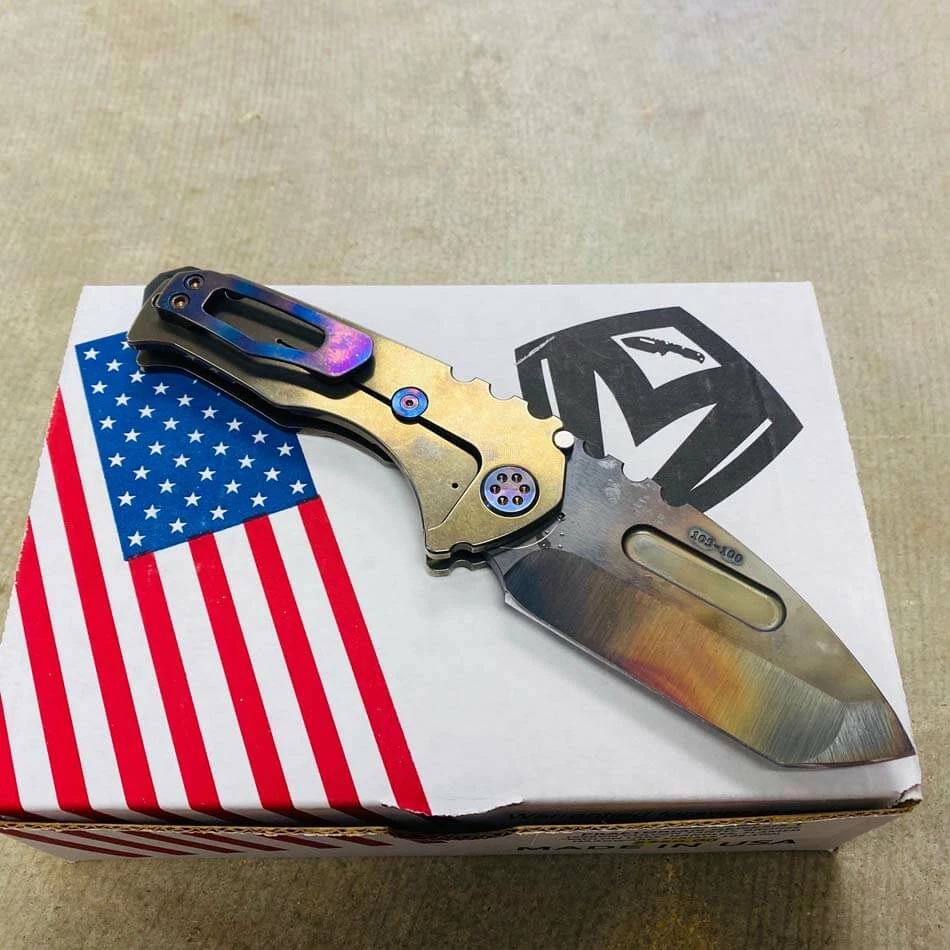 Medford Praetorian Genesis T S35VN Vulcan 3.3" Tanto Bronze Molon Labe Handle Knife 105-100 - Image 6