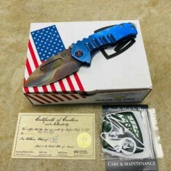 Medford Praetorian Genesis T S35VN Vulcan 3.3" Drop Point Dark Blue Handles Knife Serial 108-129