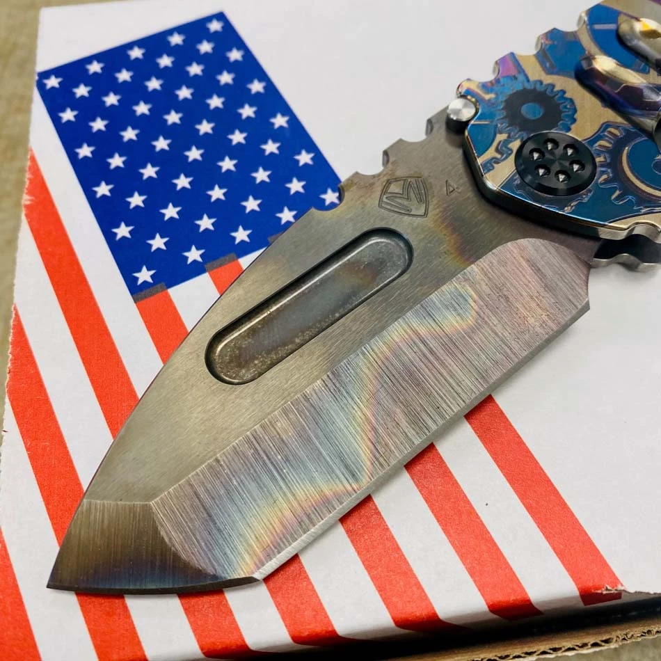 Medford Praetorian Genesis T S45VN Vulcan 3.3" Tanto Tumbled Steampunk Gears Handle, PVD Hardware Knife Serial 211-093 - Image 3