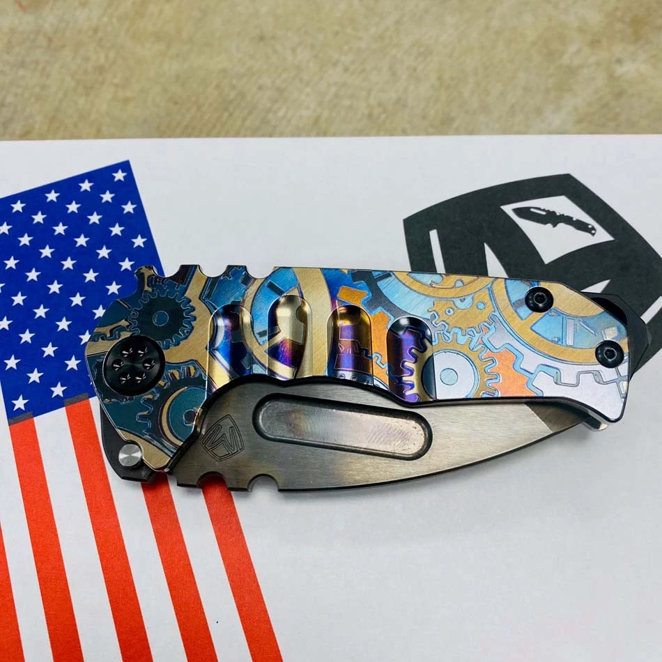 Medford Praetorian Genesis T S45VN Vulcan 3.3" Tanto Tumbled Steampunk Gears Handle, PVD Hardware Knife Serial 211-093 - Image 8