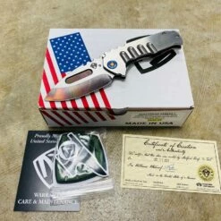 Medford Praetorian Genesis T S35VN 3.3" Satin And Vulcan Blade Satin Flats Silver Handles Knife 105-111