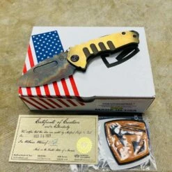 Medford Praetorian Genesis T S35VN Vulcan 3.3" Drop Point Faced Bronzed Handles PVD Hardware Knife 012-099