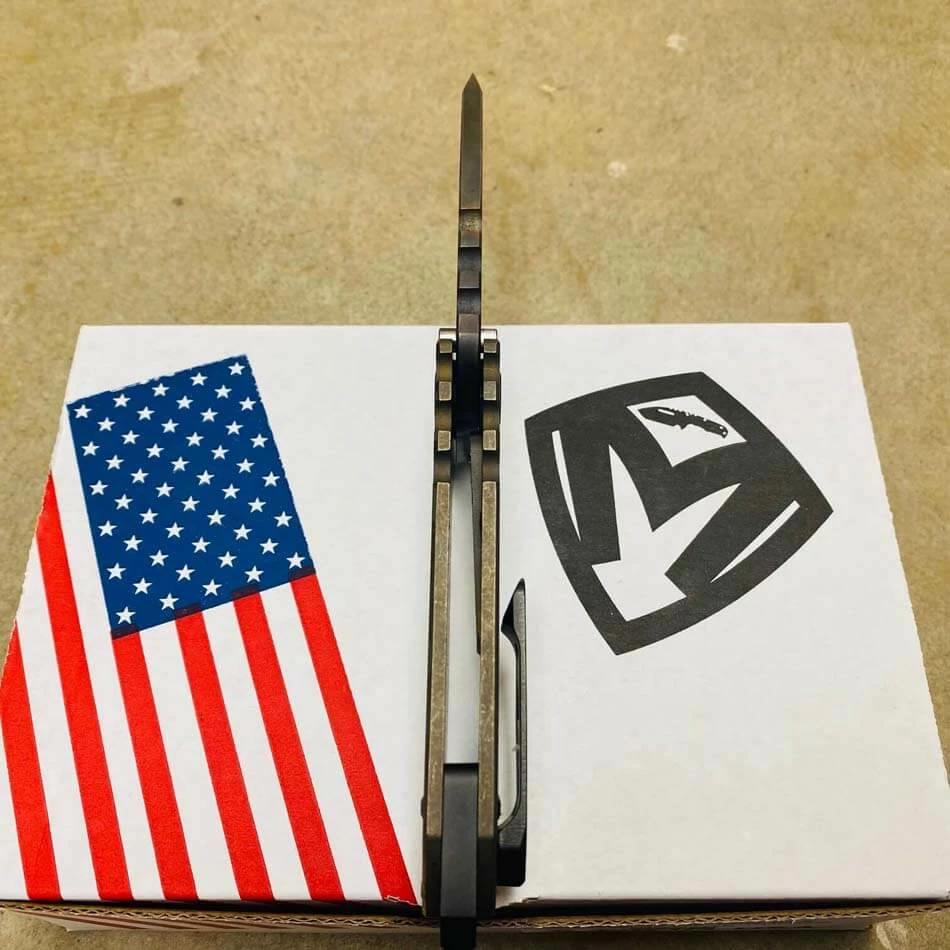 Medford Praetorian Genesis T S35VN Vulcan 3.3" Drop Point Dark Bronze American Flag Knife 012-097 - Image 8