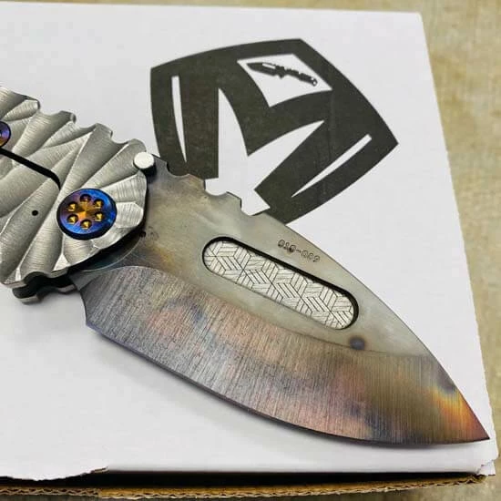 Medford Praetorian Genesis T S35VN Vulcan 3.3" Drop Point Engraved Fuller Grove Silver Predator Knife 010-089 - Image 6