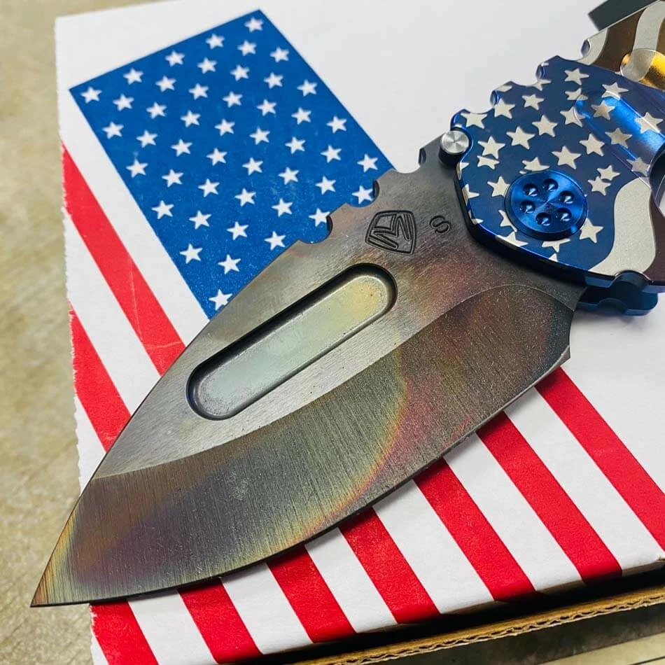 Medford Praetorian Genesis T S35VN Vulcan 3.3" Drop Point Blue American Flag With American Flag Clip Knife 105-103 - Image 3