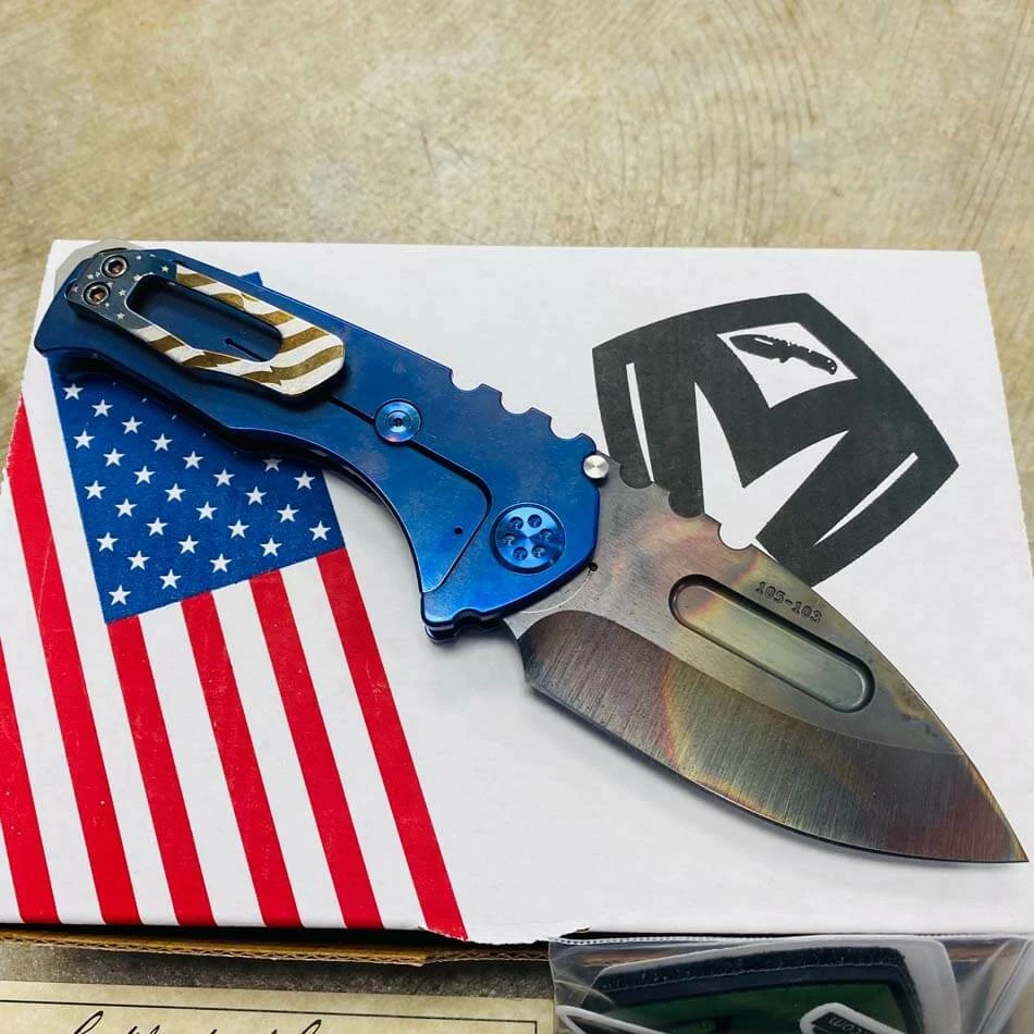 Medford Praetorian Genesis T S35VN Vulcan 3.3" Drop Point Blue American Flag With American Flag Clip Knife 105-103 - Image 5