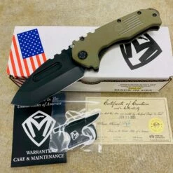 Medford Praetorian Scout M/P D2 Tanto PVD Blade G10 OD Green Handles Knife Serial 212-563