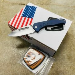 Medford Praetorian Slim 3.25" Tumbled Drop Point Blue Knife 08-015