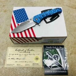 Medford Praetorian Slim Flipper 3.25" S35VN Drop Point Blue Peaks And Valleys Knife Serial 112-082