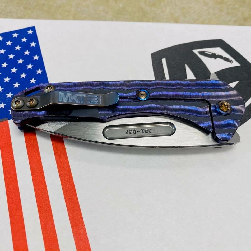 Medford Praetorian Slim Flipper 3.25" S35VN SATIN Drop Point Blade Violet Bark Handles Knife 301-037 - Image 9