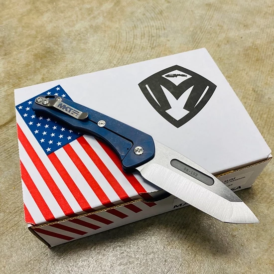 Medford Praetorian Slim 3.25" Tumbled Tanto Blue Knife 08-103 - Image 4