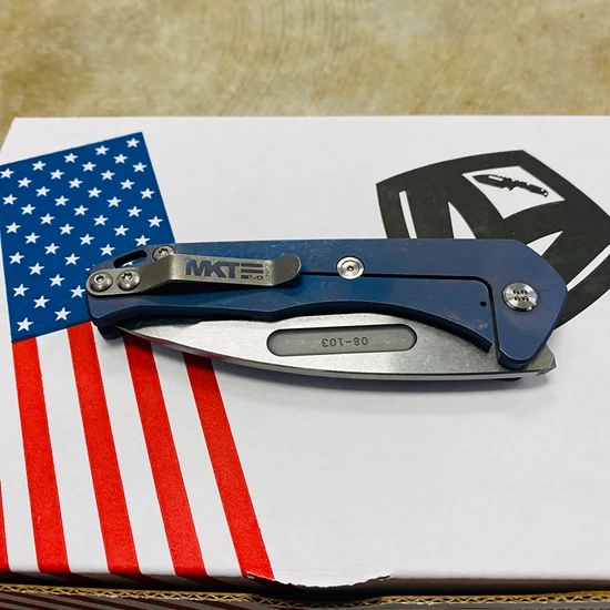 Medford Praetorian Slim 3.25" Tumbled Tanto Blue Knife 08-103 - Image 7