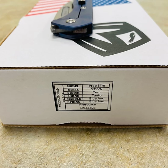 Medford Praetorian Slim 3.25" Tumbled Tanto Blue Knife 08-103 - Image 8