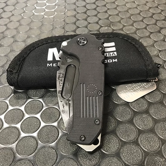 Medford Praetorian Scout M/P D2 Tanto PVD Blade G10 Black Handles Knife Serial 106-003 - Image 3