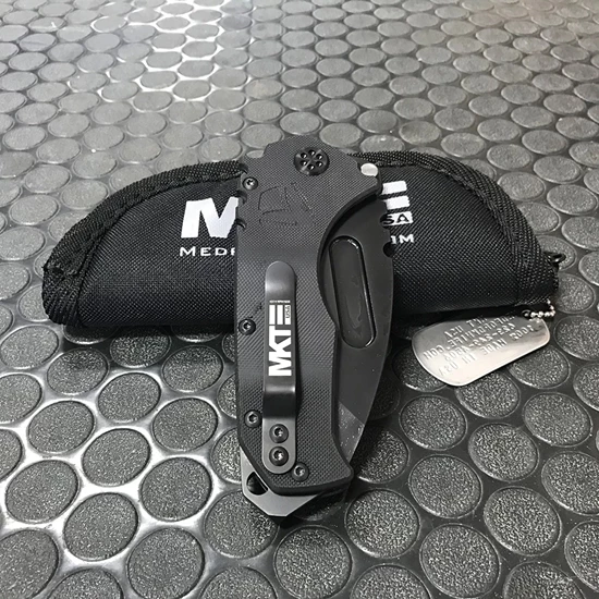 Medford Praetorian Scout M/P D2 Tanto PVD Blade G10 Black Handles Knife Serial 106-003 - Image 4