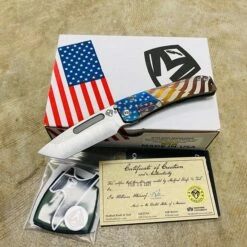 Medford Slim Midi S35VN Tumbled 3.25" Tanto American Flag Bronze Ano Folding Knife 101-054