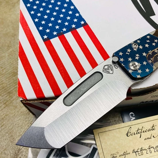 Medford Slim Midi S35VN Tumbled 3.25" Tanto American Flag Bronze Ano Folding Knife 101-054 - Image 2