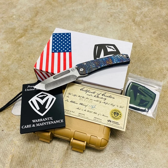 Medford Slim Midi S35VN Tumbled 3.25" Tanto Flamed Brushed Dragon Scales Knife