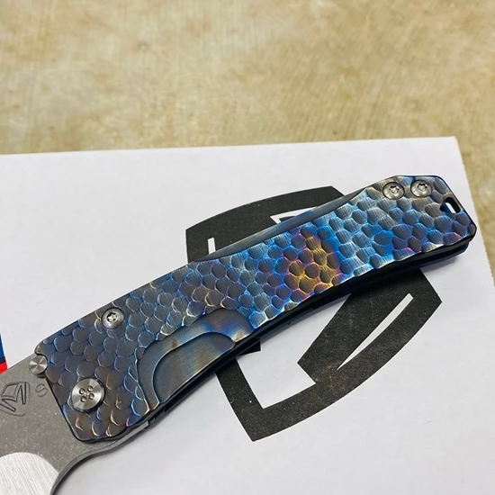 Medford Slim Midi S35VN Tumbled 3.25" Tanto Flamed Brushed Dragon Scales Knife - Image 3