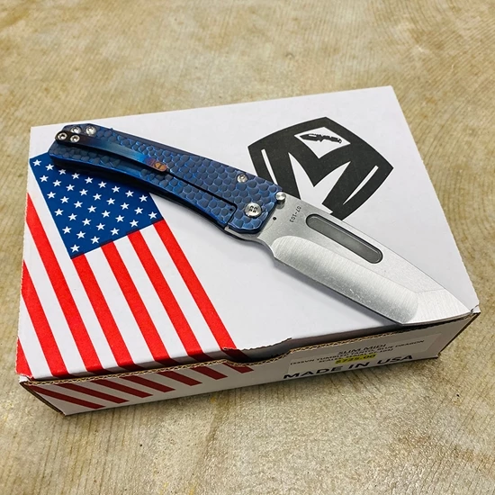 Medford Slim Midi S35VN Tumbled 3.25" Tanto Flamed Brushed Dragon Scales Knife - Image 4