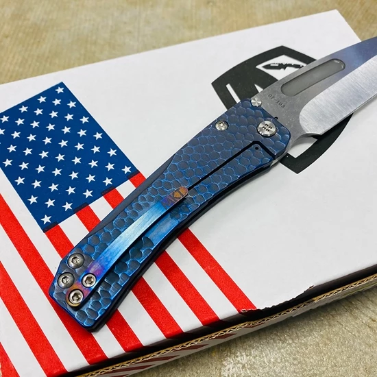 Medford Slim Midi S35VN Tumbled 3.25" Tanto Flamed Brushed Dragon Scales Knife - Image 5