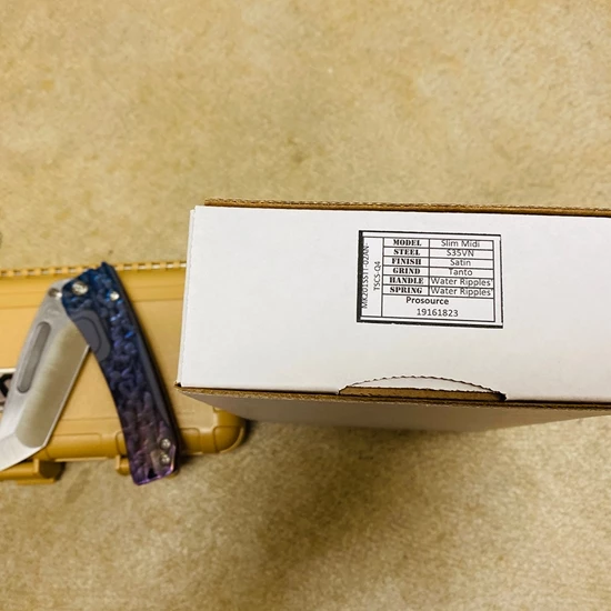 Medford Slim Midi S35VN Satin 3.25" Tanto Water Ripples Folding Knife Serial 03-045 - Image 9