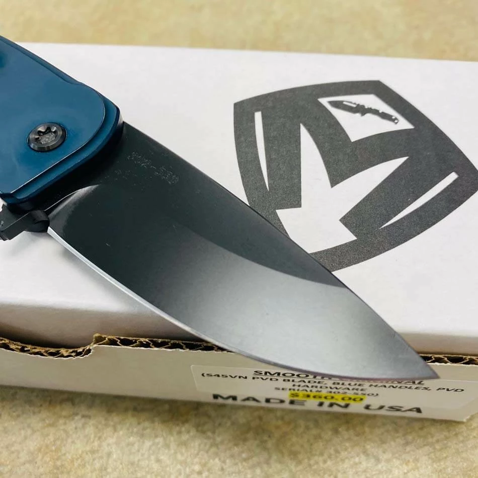 Medford Smooth Criminal Blue S45VN PVD Blade 3" Folding Knife Serial 302-550 - Image 6