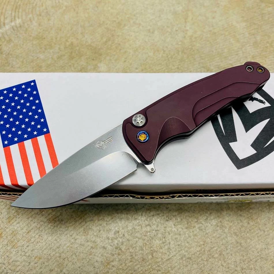 Medford Smooth Criminal Red S45VN Tumbled Blade 3" Folding Knife Serial 302-593 - Image 2