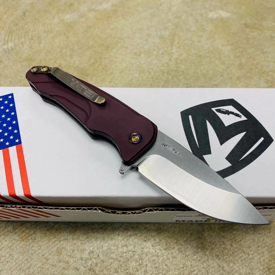 Medford Smooth Criminal Red S45VN Tumbled Blade 3" Folding Knife Serial 302-593 - Image 5