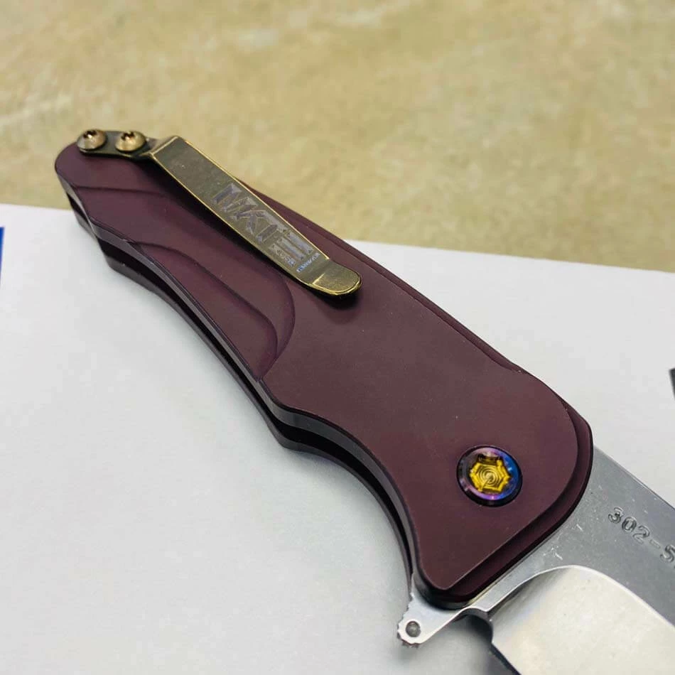 Medford Smooth Criminal Red S45VN Tumbled Blade 3" Folding Knife Serial 302-593 - Image 7