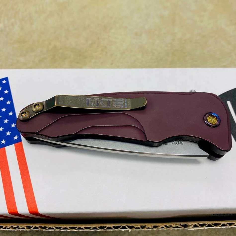 Medford Smooth Criminal Red S45VN Tumbled Blade 3" Folding Knife Serial 302-593 - Image 9