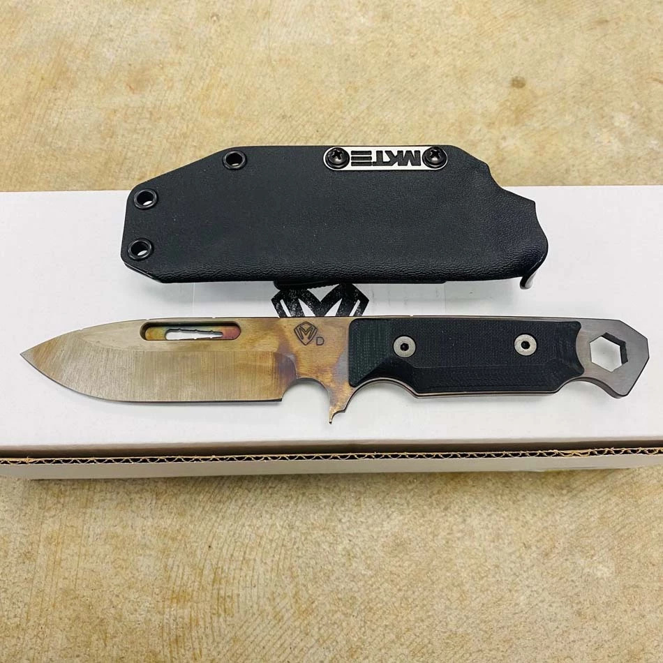 Medford STA Sniper Vulcan Finish D2 Steel G-10 Black Handles USMC Fixed Blade Knife With Kydex Sheath Serial 201-089 - Image 2