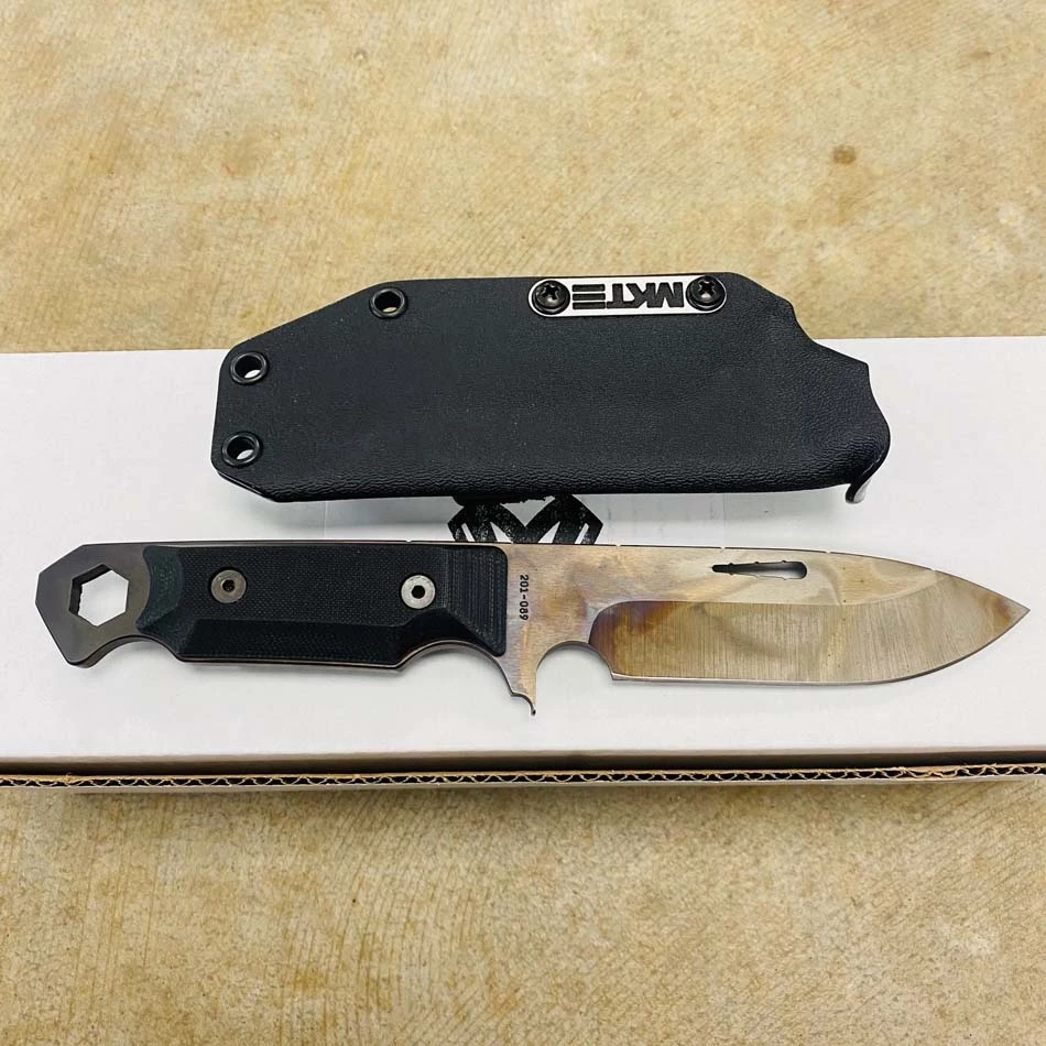 Medford STA Sniper Vulcan Finish D2 Steel G-10 Black Handles USMC Fixed Blade Knife With Kydex Sheath Serial 201-089 - Image 3