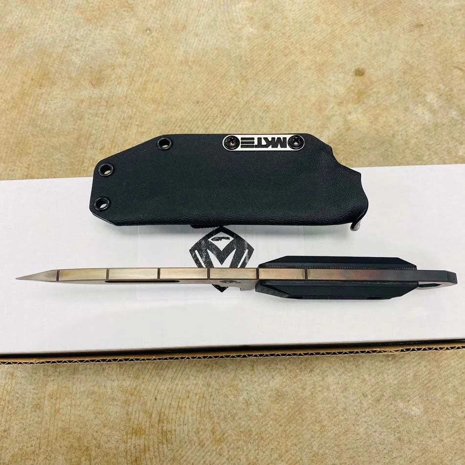 Medford STA Sniper Vulcan Finish D2 Steel G-10 Black Handles USMC Fixed Blade Knife With Kydex Sheath Serial 201-089 - Image 4