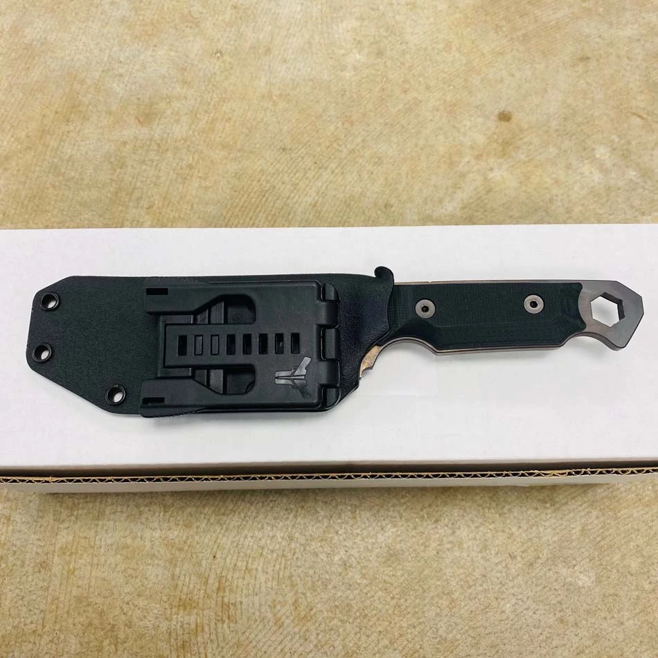 Medford STA Sniper Vulcan Finish D2 Steel G-10 Black Handles USMC Fixed Blade Knife With Kydex Sheath Serial 201-089 - Image 5