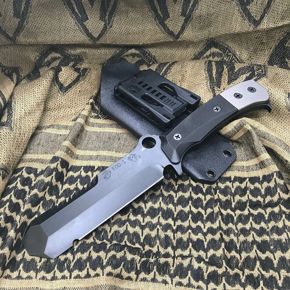 Medford USMC EOD (Explosive Ordnance Disposal) 3V PVD Coated 5" Black G10 Handle Fixed Blade Knife