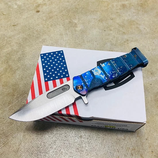 Medford USMC Fighter Flipper 4.25" S35VN SATIN Blade Chimera Handle Knife 10-035 - Image 2