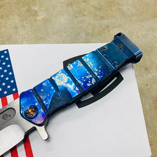 Medford USMC Fighter Flipper 4.25" S35VN SATIN Blade Chimera Handle Knife 10-035 - Image 3