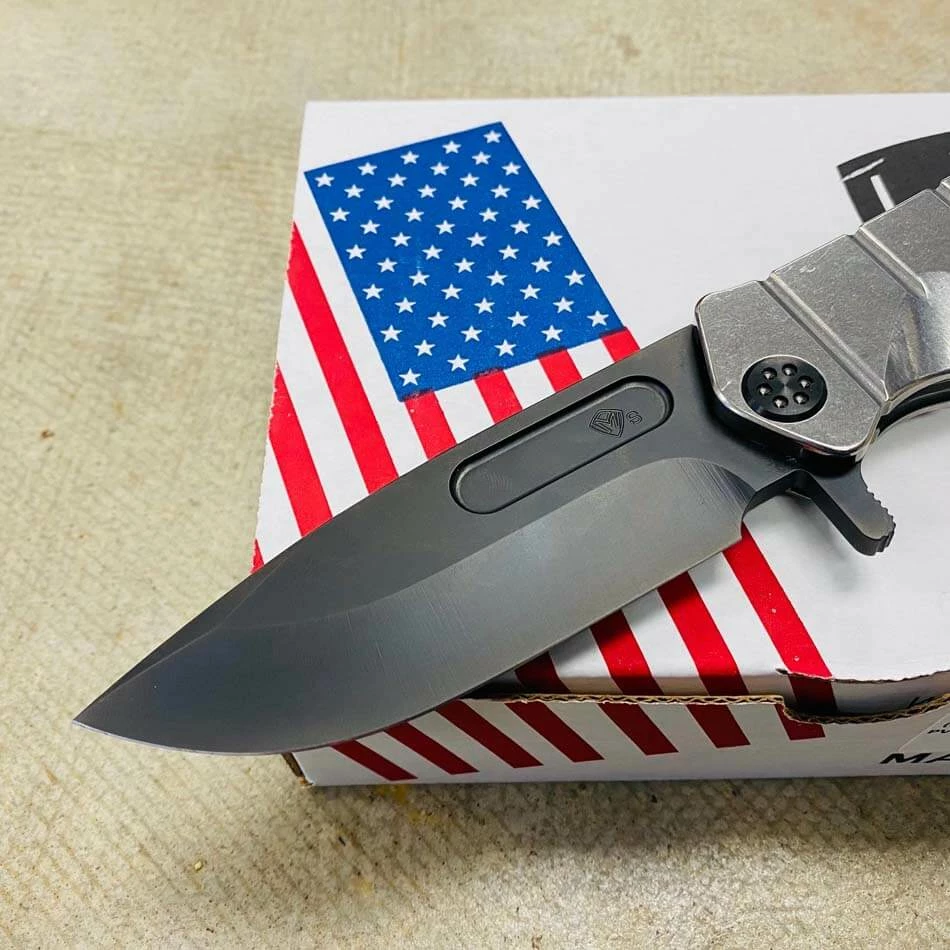 Medford USMC Fighter Flipper 4.25" S35VN PVD Blade Tumbled Handles PVD Hardware Knife 107-172 - Image 3