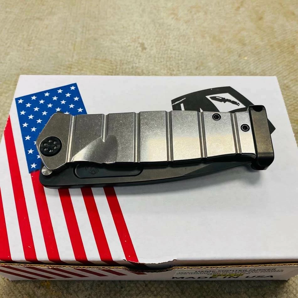 Medford USMC Fighter Flipper 4.25" S35VN PVD Blade Tumbled Handles PVD Hardware Knife 107-172 - Image 8