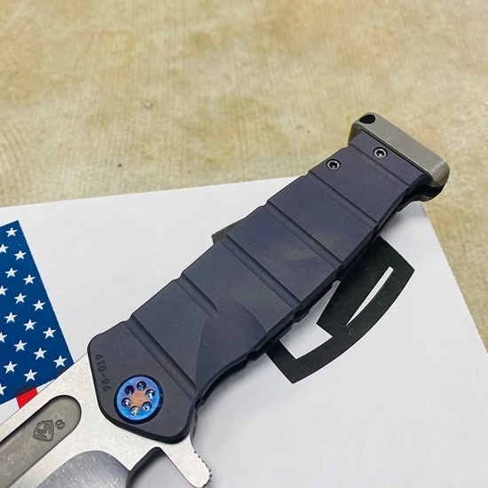 Medford USMC Fighter Flipper 4.25" S35VN SATIN Blade, Violet BEAD BLASTED Handles Knife 98-019 - Image 3