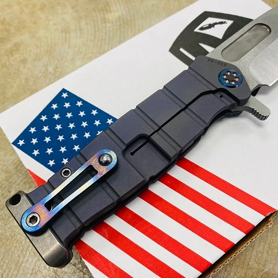 Medford USMC Fighter Flipper 4.25" S35VN SATIN Blade, Violet BEAD BLASTED Handles Knife 98-019 - Image 5