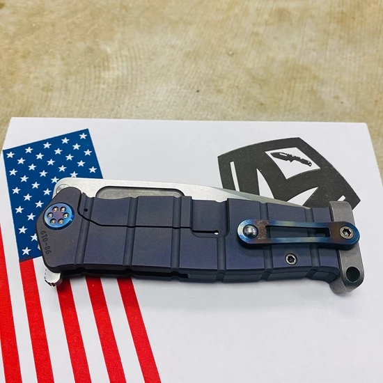 Medford USMC Fighter Flipper 4.25" S35VN SATIN Blade, Violet BEAD BLASTED Handles Knife 98-019 - Image 7