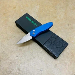 ProTech 2905-BLUE Sprint Solid Blue Handles 2" Stonewash Blade Auto Knife