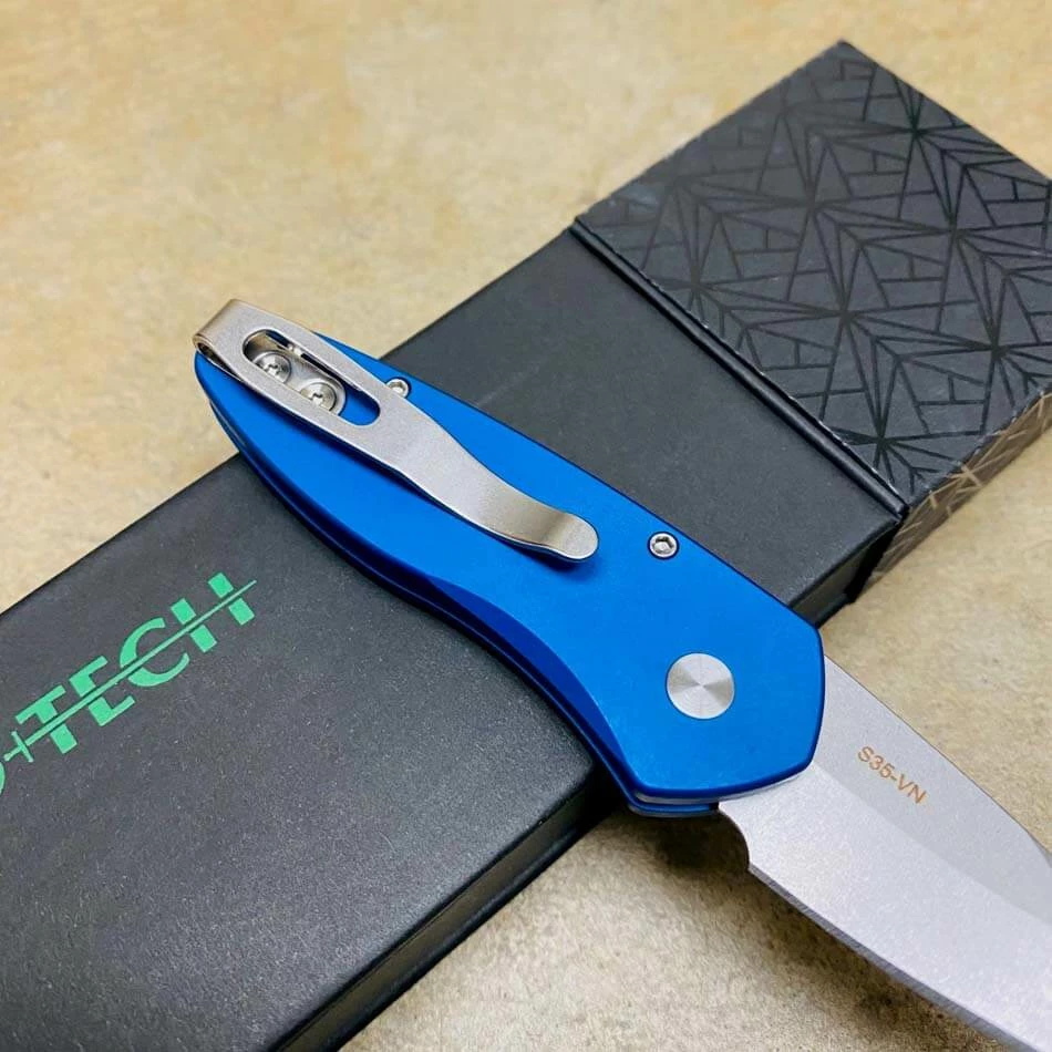 ProTech 2905-BLUE Sprint Solid Blue Handles 2" Stonewash Blade Auto Knife - Image 6