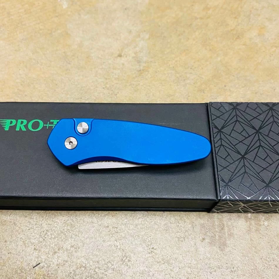 ProTech 2905-BLUE Sprint Solid Blue Handles 2" Stonewash Blade Auto Knife - Image 7
