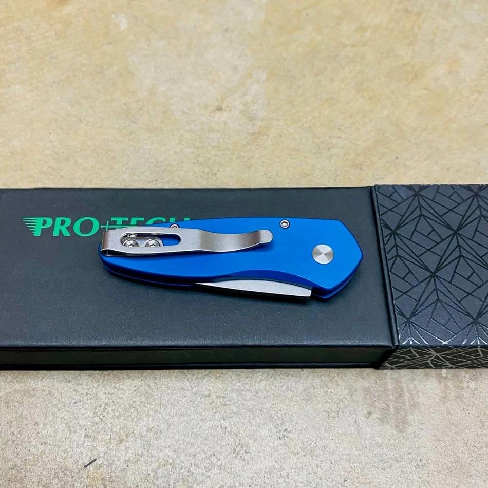 ProTech 2905-BLUE Sprint Solid Blue Handles 2" Stonewash Blade Auto Knife - Image 8