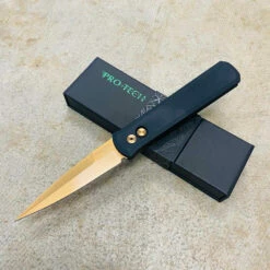 PROTECH 921-RG Godfather 4" Black Handle Rose Gold Coated Blade Automatic Knife