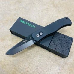 ProTech E7T03 Emerson CQC7 3.25" Chisel Tanto Black Blade, Black Handle Auto Knife